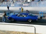 BLUE 10.5 OUTLAW Mustang Drag Car